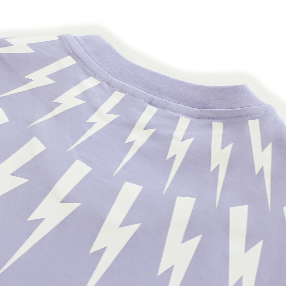 Neil Barrett - Fair-Isle Thunderbolt T-Shirt in Lilac