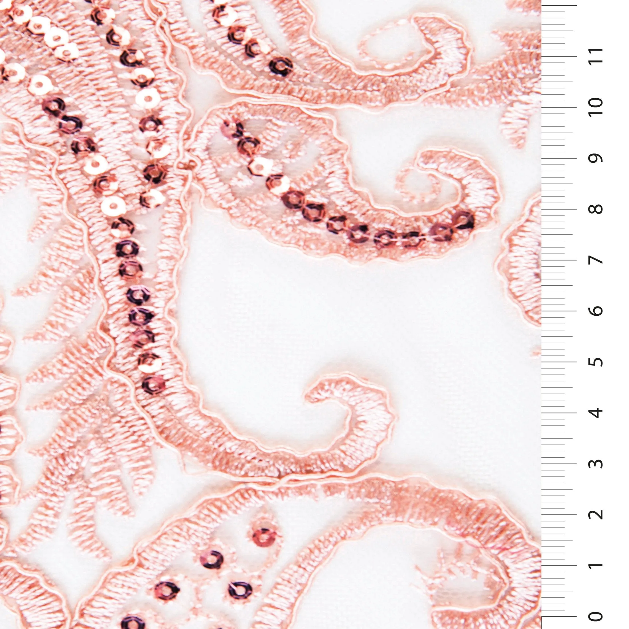 Nigerian Style Cord Thread Sequin Embroidered Fabric