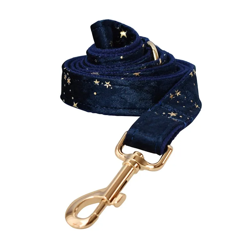 Night Stars: Personalized Bowtie collar and Leash