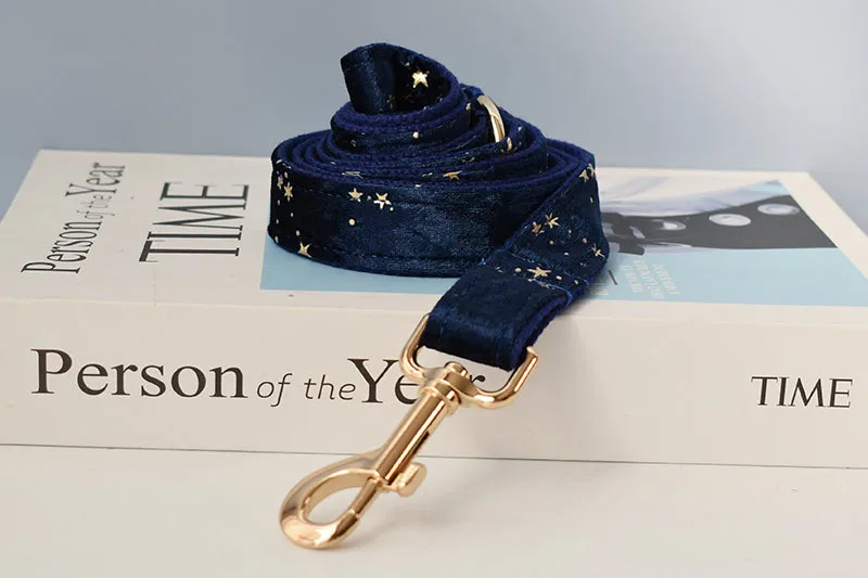 Night Stars: Personalized Bowtie collar and Leash