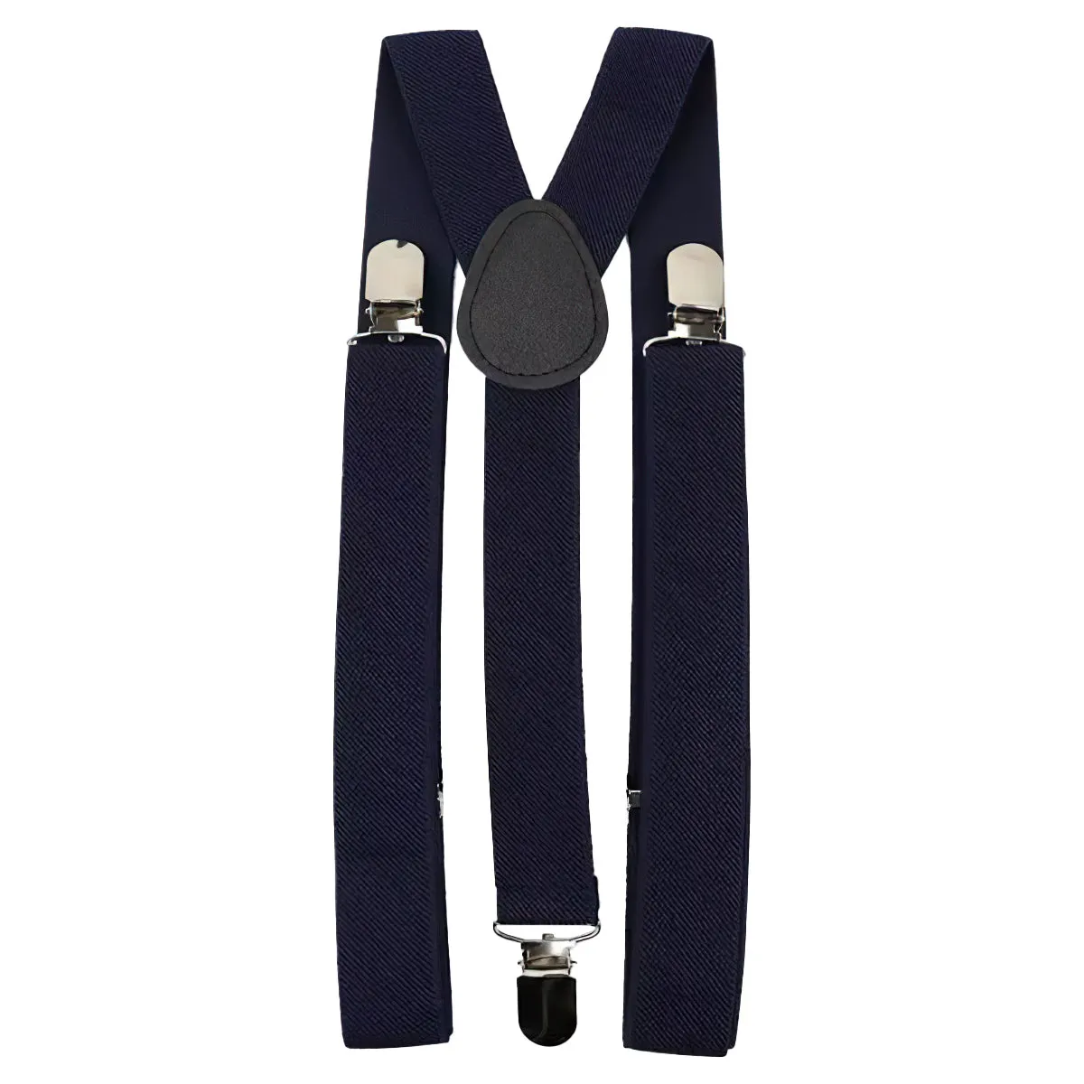 Nora Orange Floral Adult Cotton Bow Tie, Pocket Square and Navy Blue Plain Braces Set