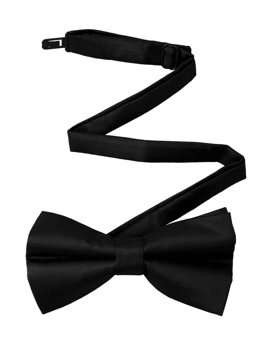 NZ Bridal Black Satin Bow Tie Men Wedding Accessories