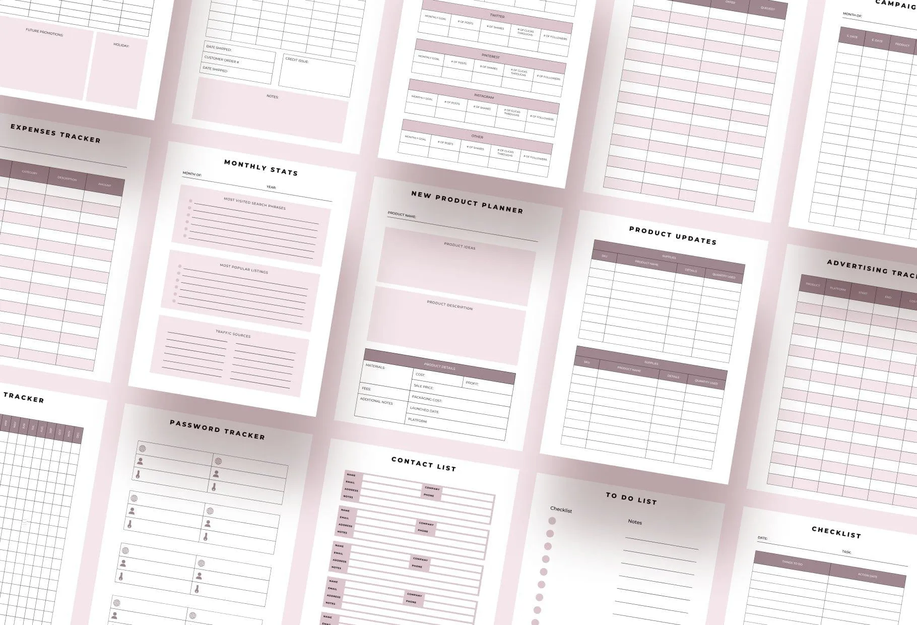 Online Shop Planner Canva Template