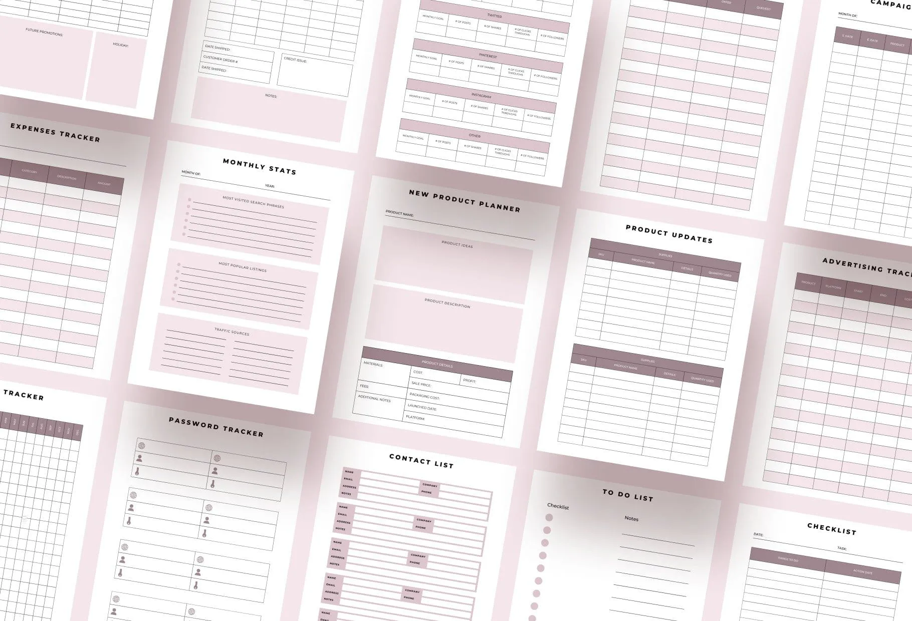 Online Shop Planner Canva Template