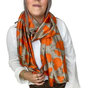 Orange & Taupe Marble Scarf