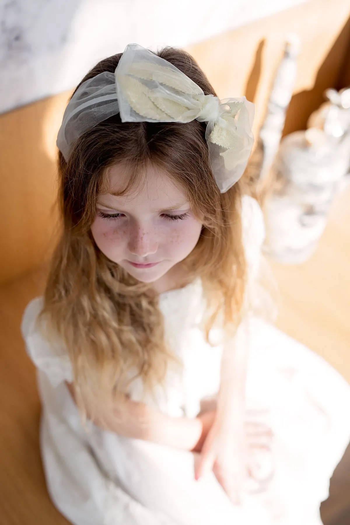 Organza Petal Headband - Ivory