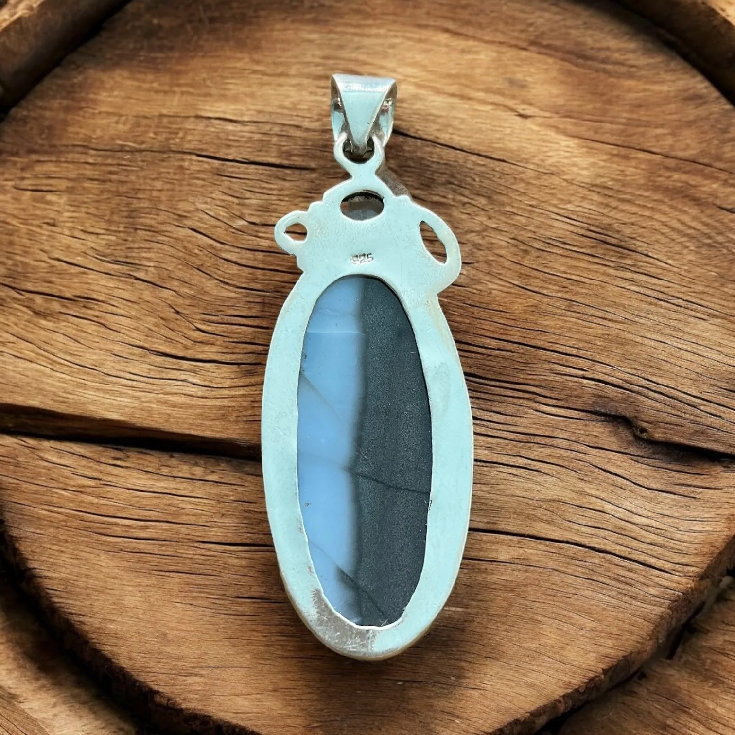 Owyhee Opal, Amethyst & Moonstone Solid 925 Sterling Silver Pendant