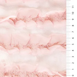 Paris Style Striped Powder Double Layer Ornamental Embroidery Lace Fabric