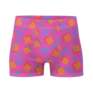 Patterned Men's Boxer Briefs | 80s Memphis Pink Cubic Circular