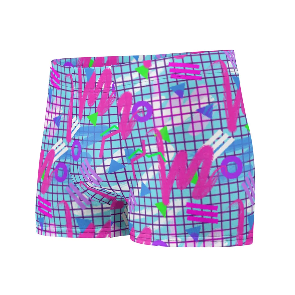 Patterned Men's Boxer Briefs | Memphis Vaporwave Squiggles