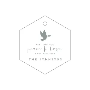 Peace and Love Holiday Letterpress Gift Tags