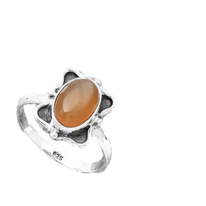 Peach Moonstone Solid 925 Sterling Silver 8