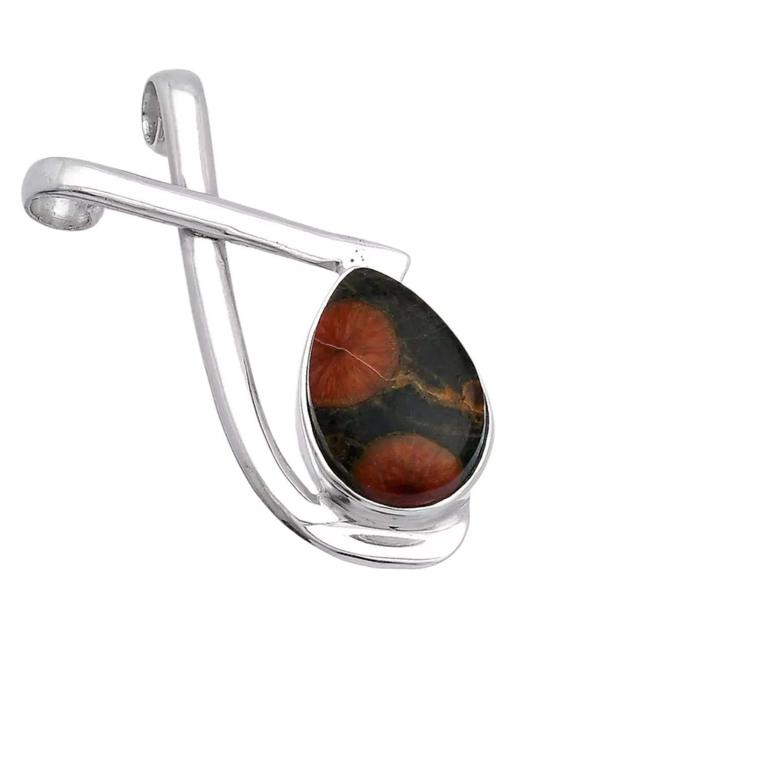 Peanut Obsidian Solid 925 Sterling Silver Pendant