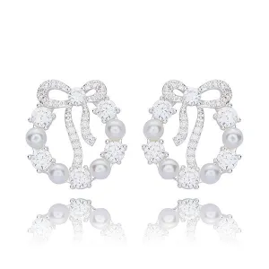 Pearl Wreath Silver Plated Earrings