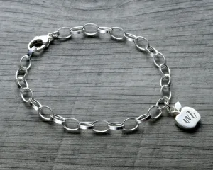 PERSONALIZED APPLE CHARM BRACELET
