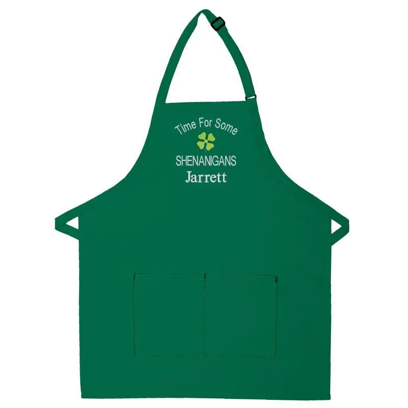 Personalized Apron Embroidered Shenanigans Design Add a Name