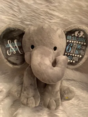 Personalized Baby Stats Plush Keepsake