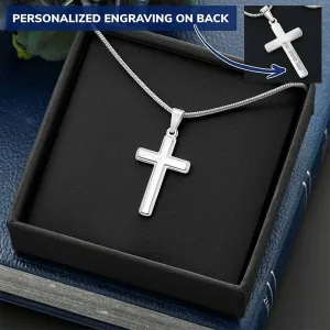 Personalized Cross Necklace with Snake Chain