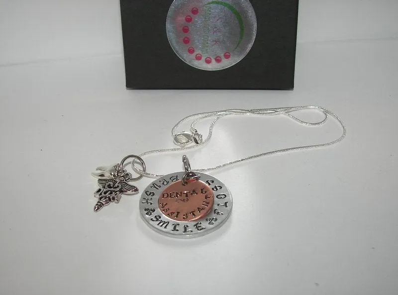 personalized Dental assistiant gift, dental hygiene gift, dental jewelry , hygiene graduation gift, personalized gift for dental staff.