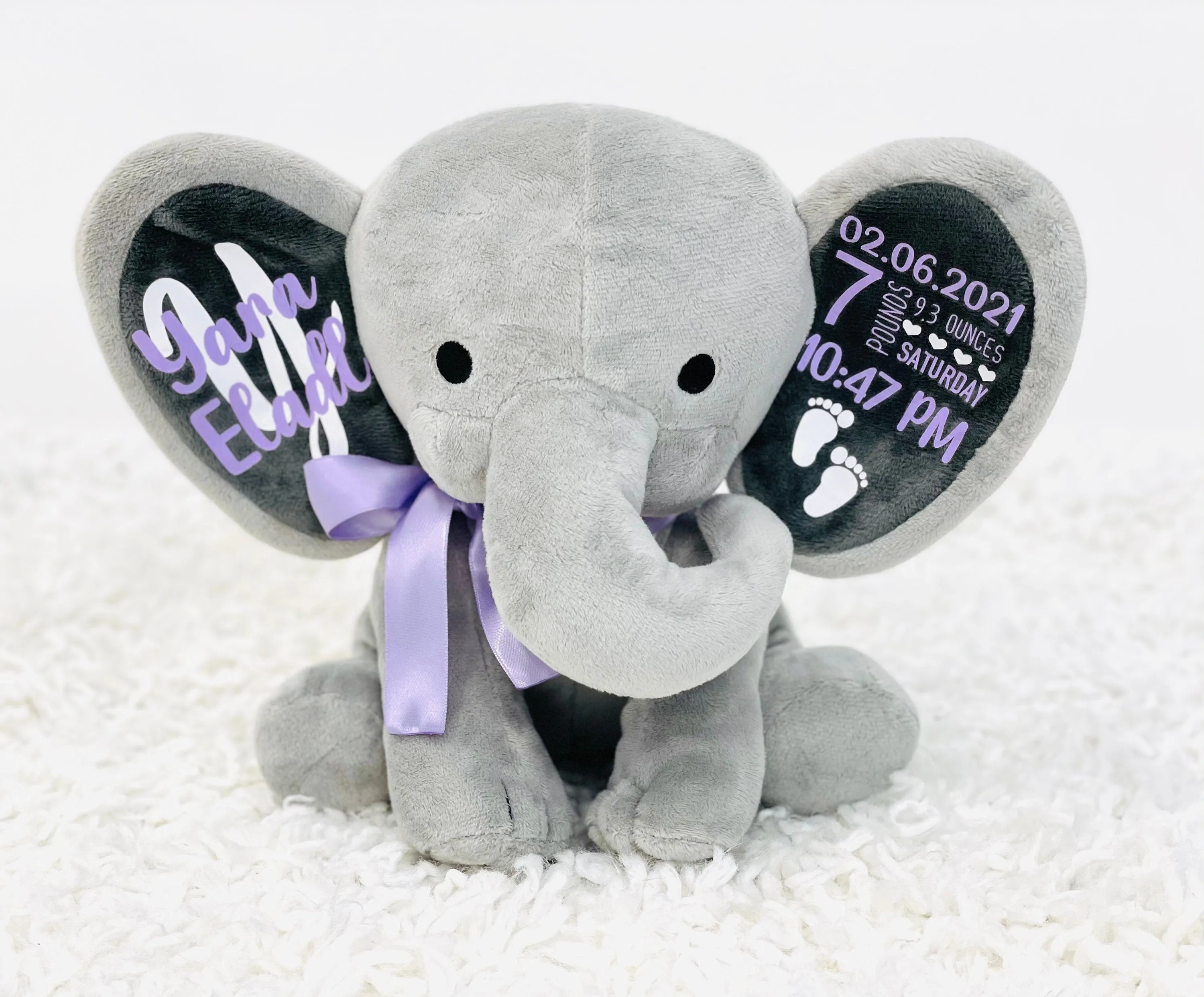 Personalized Elephant Birth Announcement Keepsake
