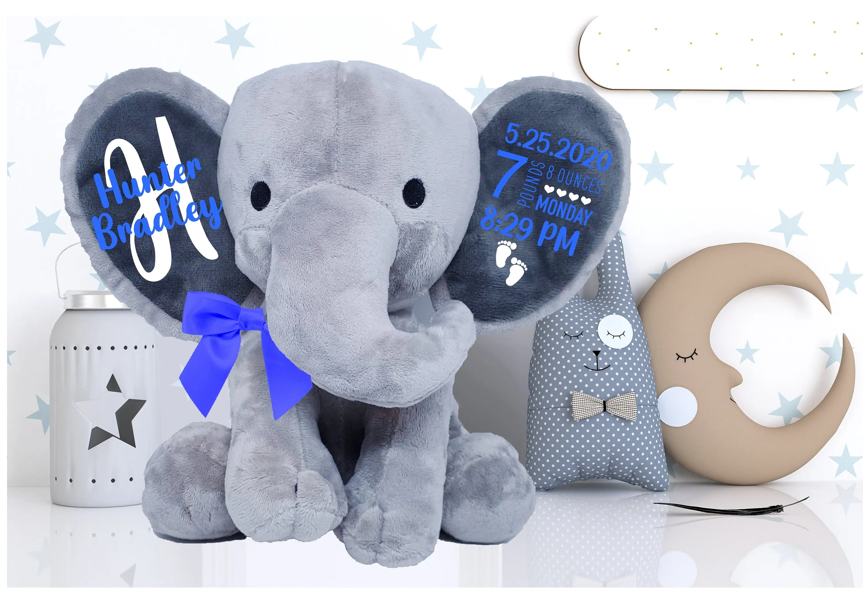 Personalized Elephant Birth Announcement Keepsake