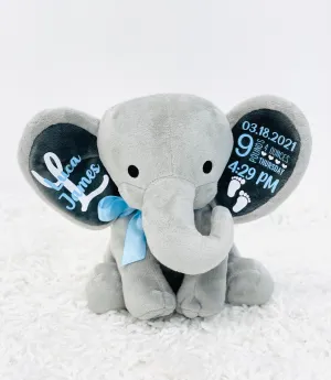 Personalized Elephant Birth Announcement Keepsake