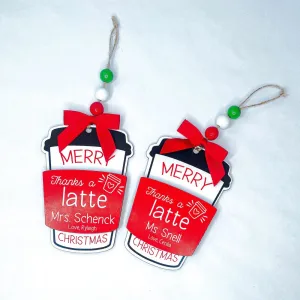 Personalized Gift Card Holder Ornament - Latte