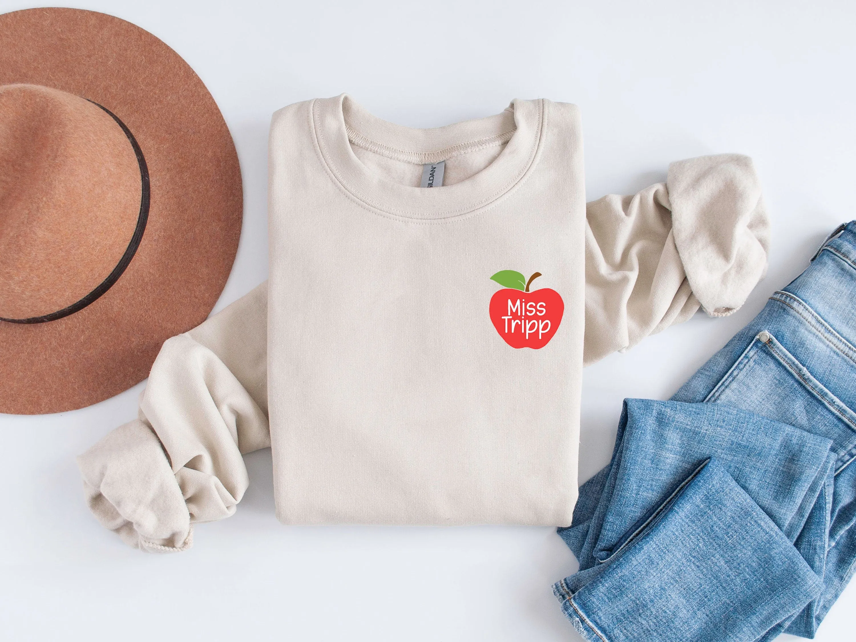 Personalized Teacher Apple Sweatshirt