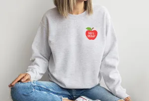 Personalized Teacher Apple Sweatshirt
