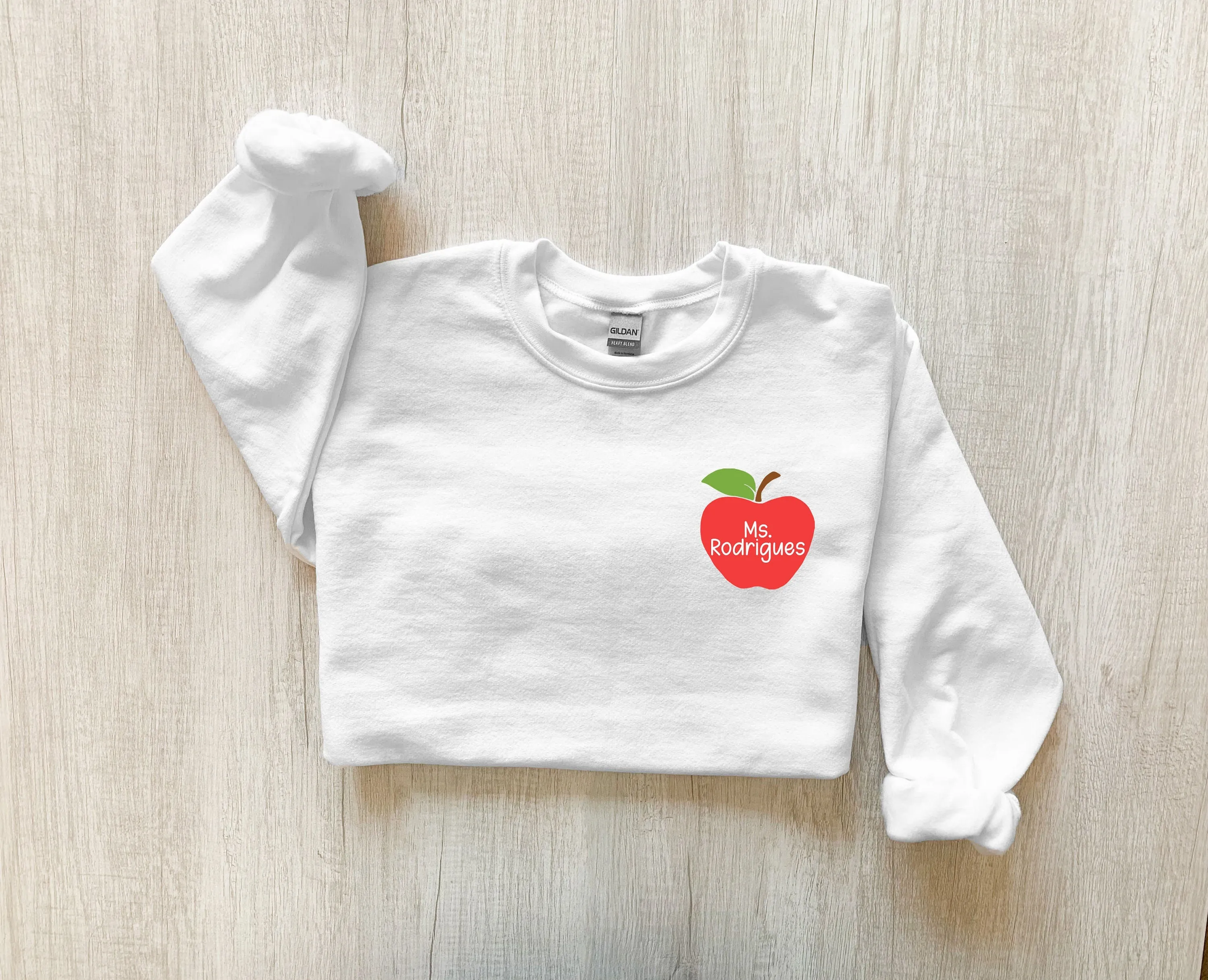 Personalized Teacher Apple Sweatshirt