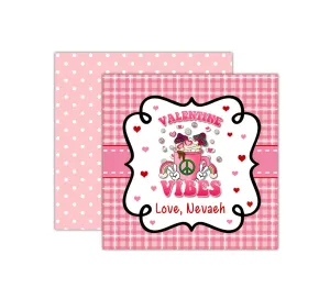 Personalized Unicorn Kisses Valentine's Day Tags, Valentine Cards