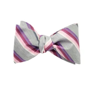Pink & Purple Striped Self Tie Bow Tie