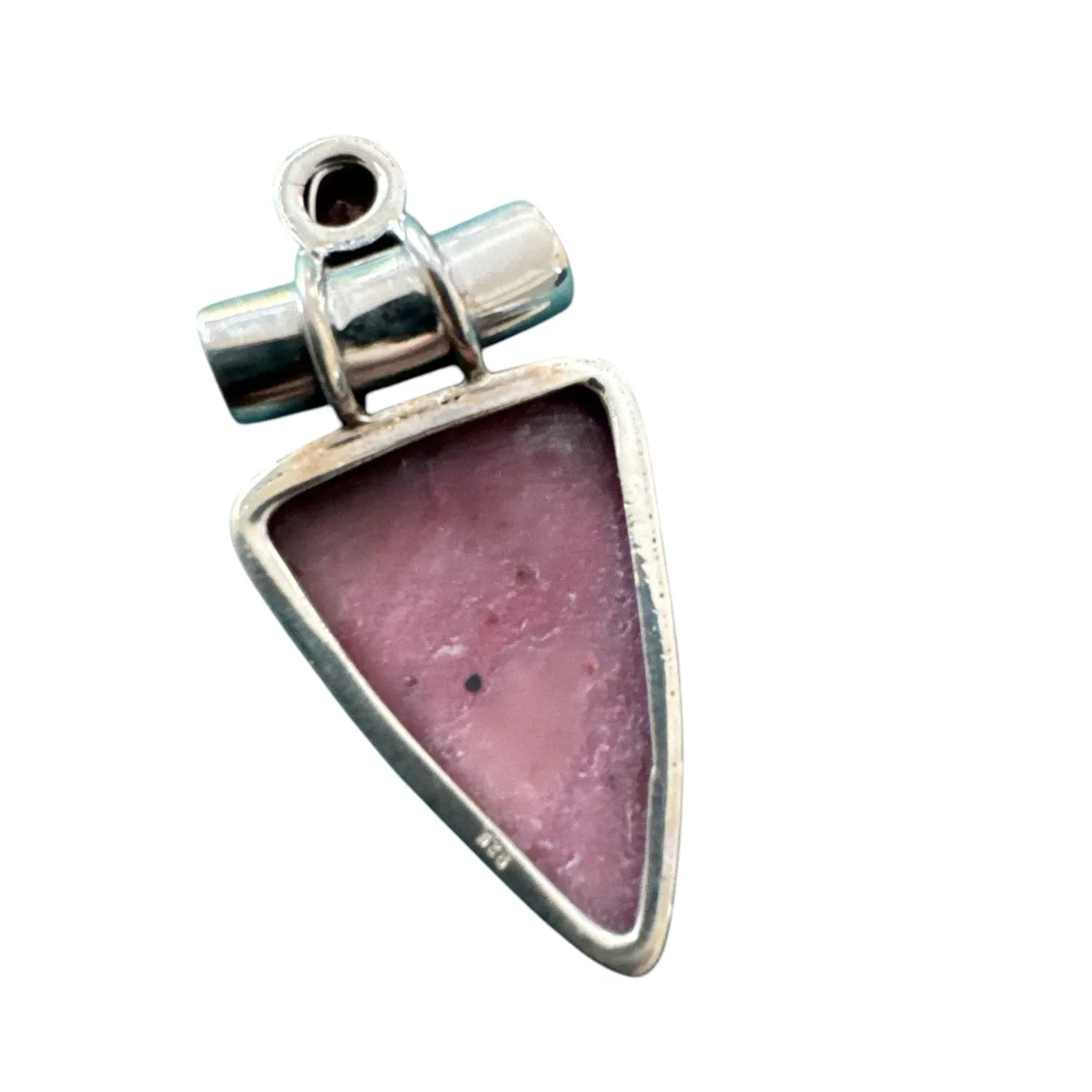 Pink Tulip Quartz & Garnet Solid 925 Sterling Silver Pendant