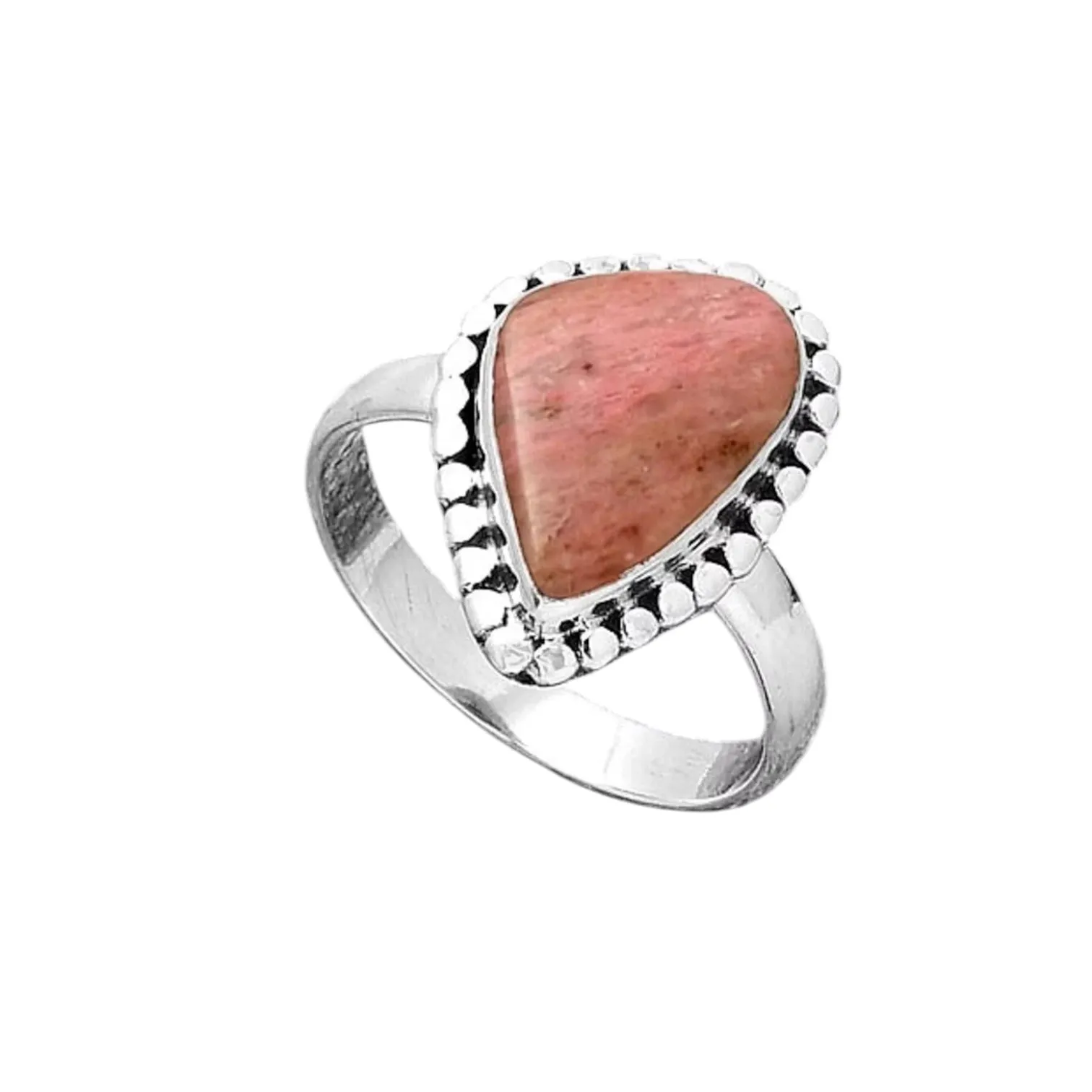 Pink Tulip Quartz Solid 925 Sterling Silver Ring 9.5