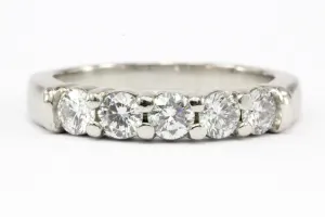 Platinum .75 CTW Diamond Half Band Size 6.5