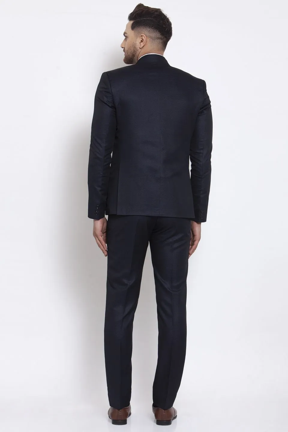 Poly Blend Blue Three Piece Suit