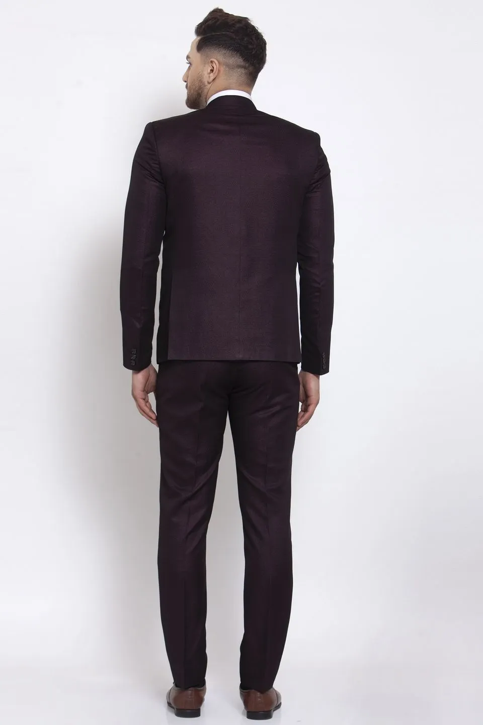Poly Blend Brown Two Piece Suit