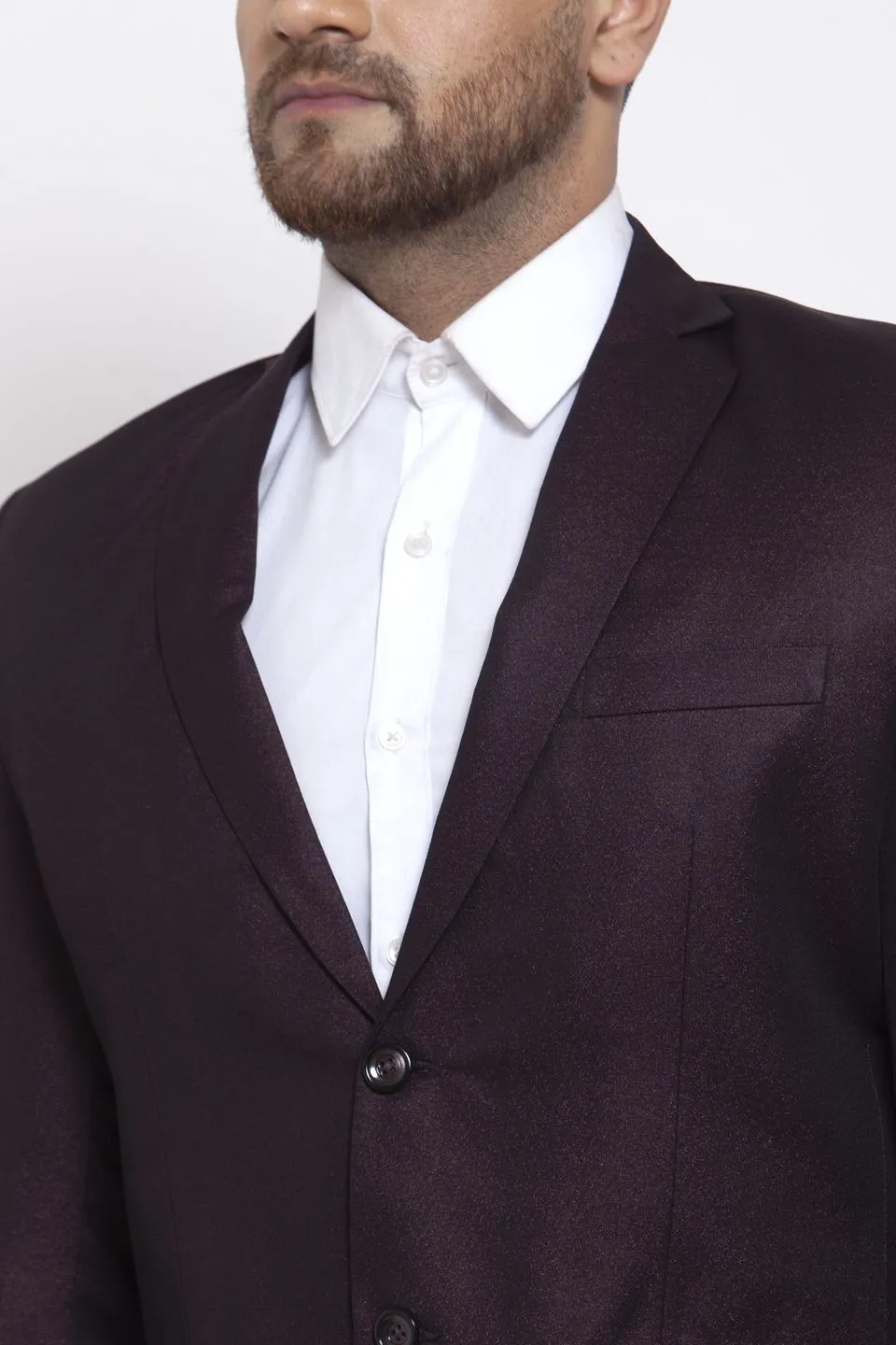 Poly Blend Brown Two Piece Suit