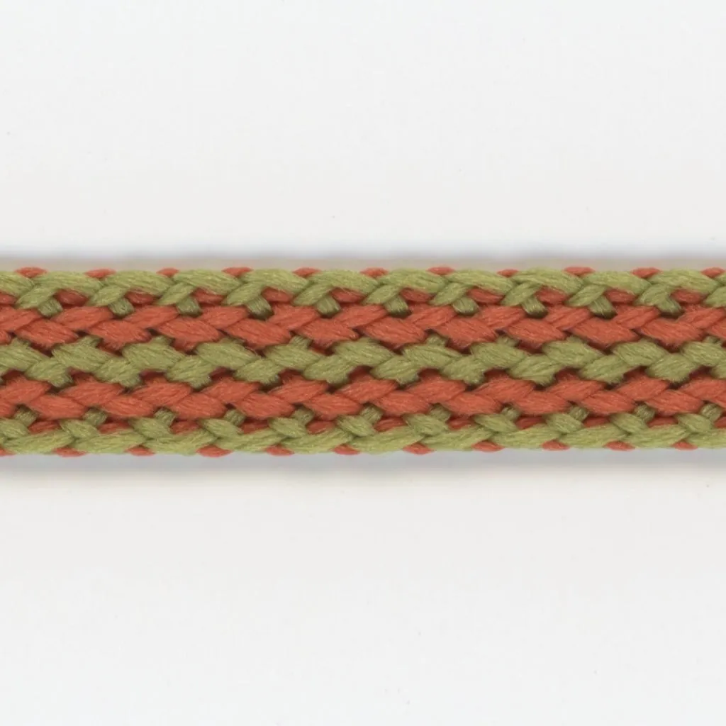 Polyester Stripe Tape #03 Bitter Orange & Olive