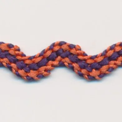 Polyester Stripe Zig-Zag Tape #17 Pansy Purple & Bitter Orange