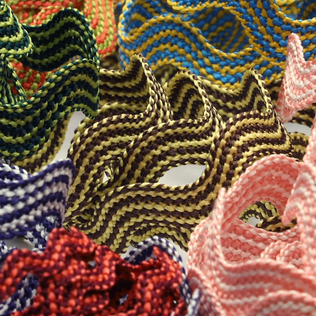 Polyester Stripe Zig-Zag Tape #17 Pansy Purple & Bitter Orange