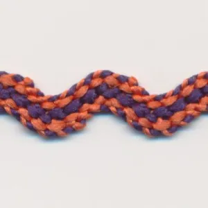 Polyester Stripe Zig-Zag Tape #17 Pansy Purple & Bitter Orange