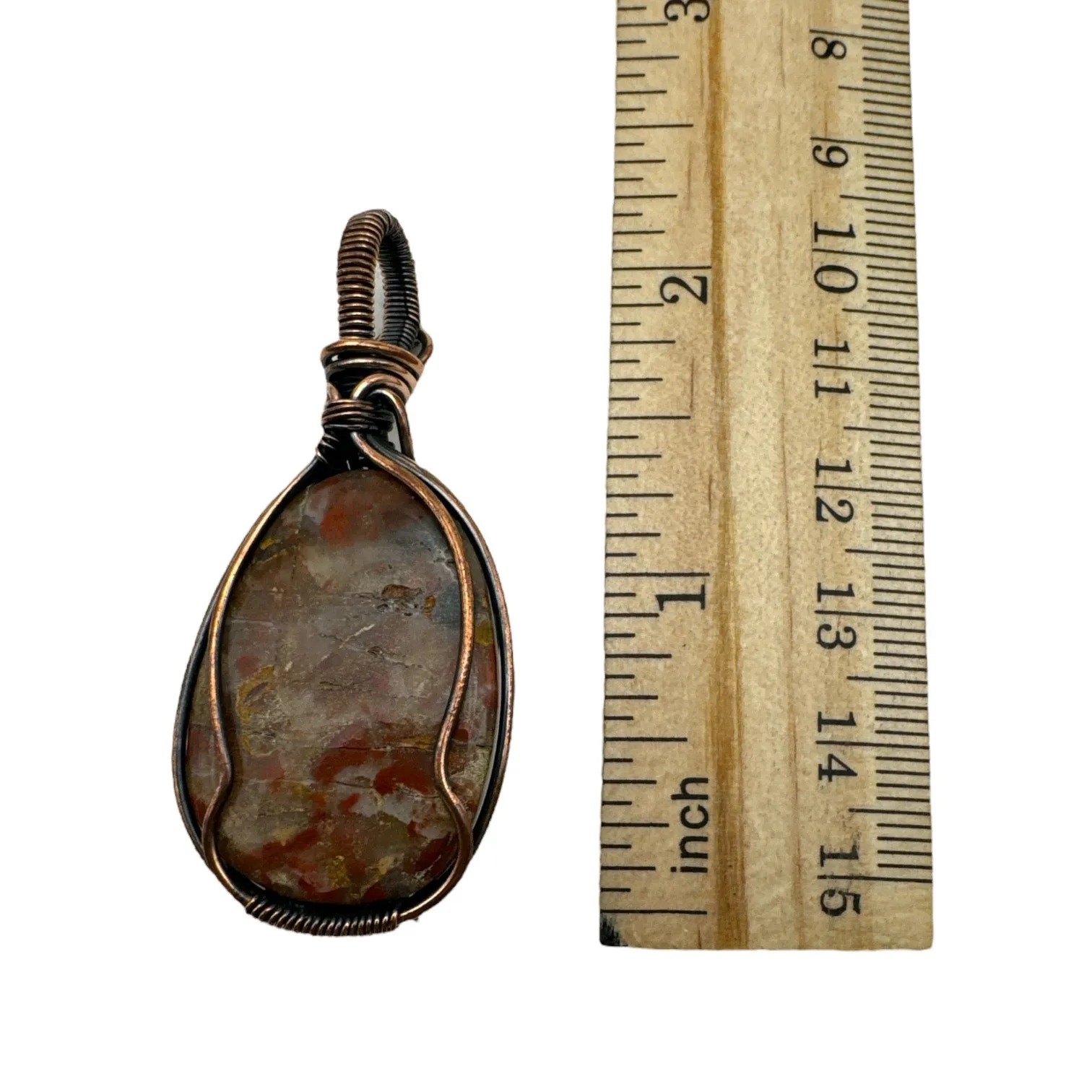 Poppy Jasper Copper wrapped Pendant
