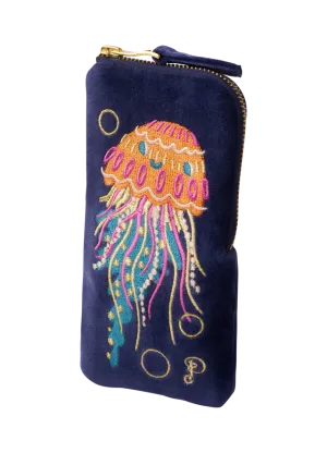 Powder Jolly Jelly Velvet Sunglasses Pouch - Navy