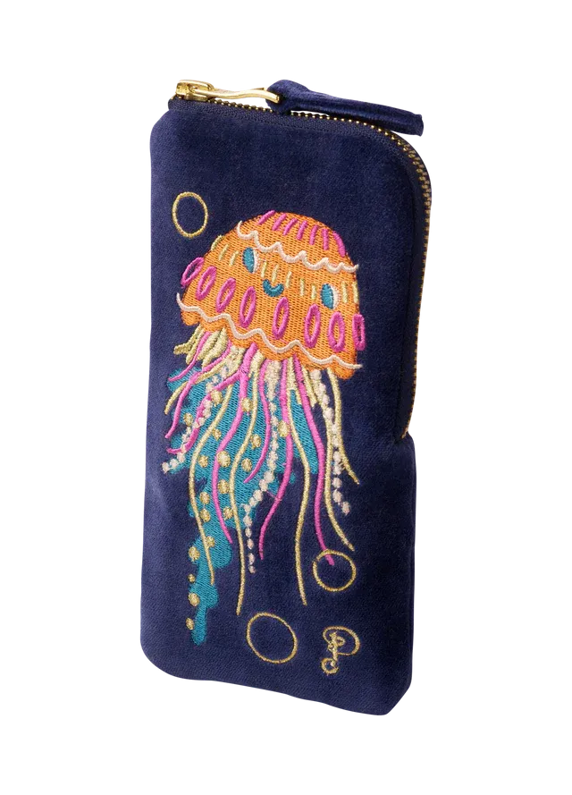 Powder Jolly Jelly Velvet Sunglasses Pouch - Navy