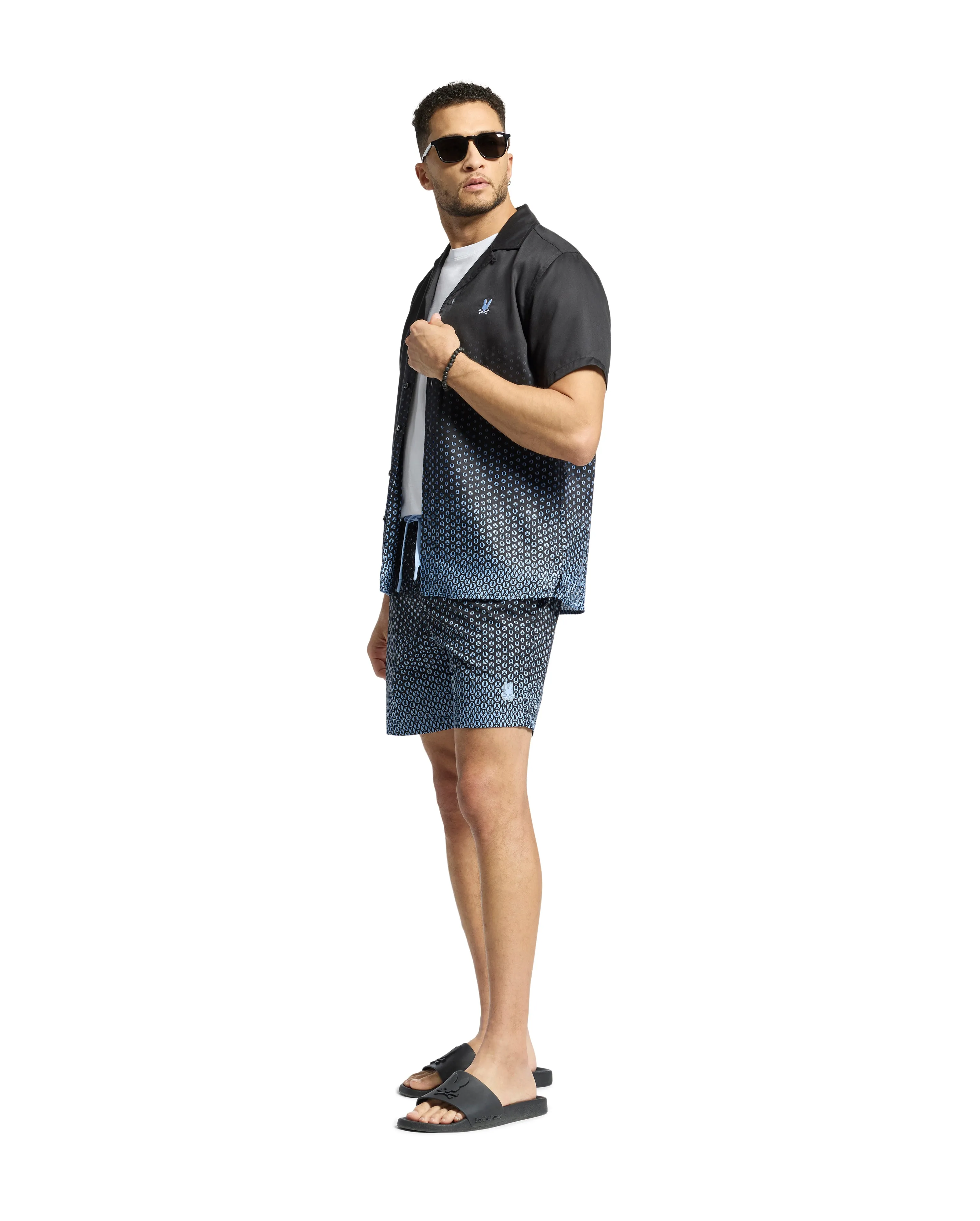 Psycho Bunny Men's Bendigo Swim Trunks -Evening Blue