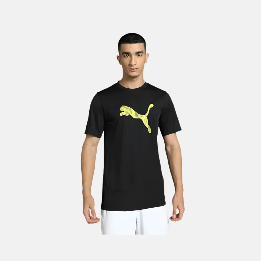 Puma Performance Cat Men's Slim Fit T-shirt -Black-Cat Logo