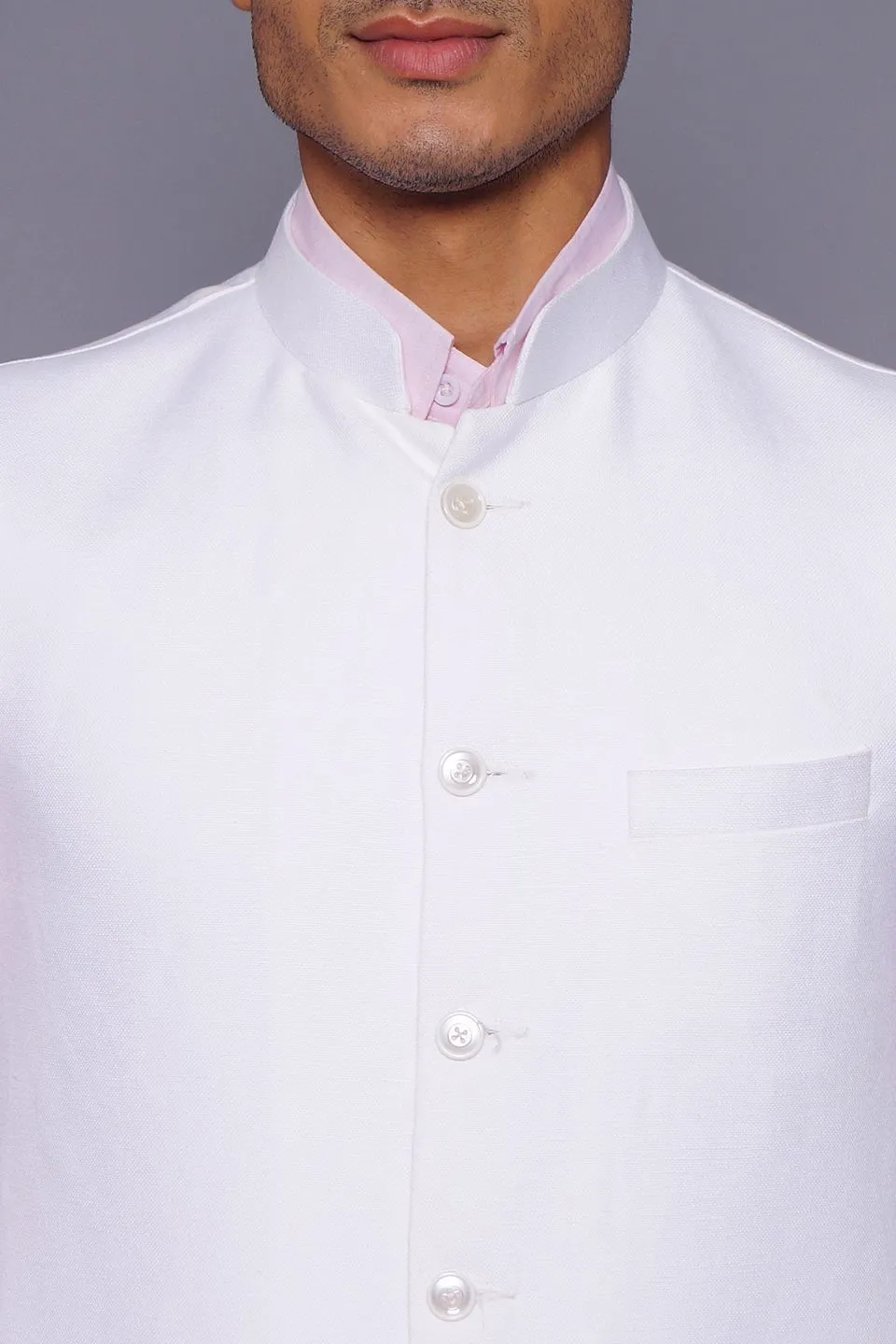 Pure Linen White Vest and Trouser Set