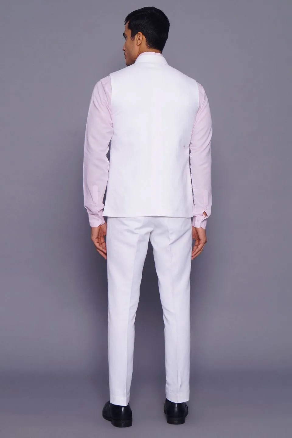 Pure Linen White Vest and Trouser Set
