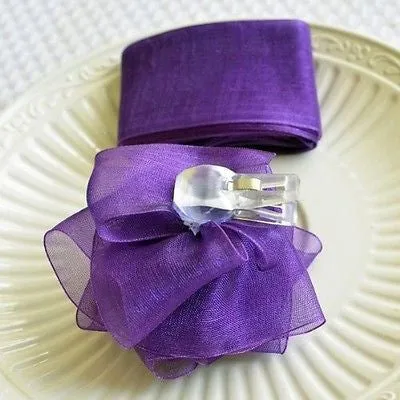 Purple Rose Bow and Ribbon Easy Clip On Present Gift Bow Christmas Gift Wrap